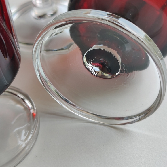 4 4 oz Luminarc Cavalier glasses ruby red - Picture 3 of 6